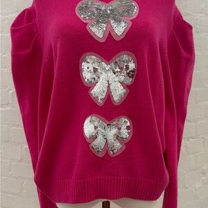 Avara Women's Pink Bow Sweater Women’s XL